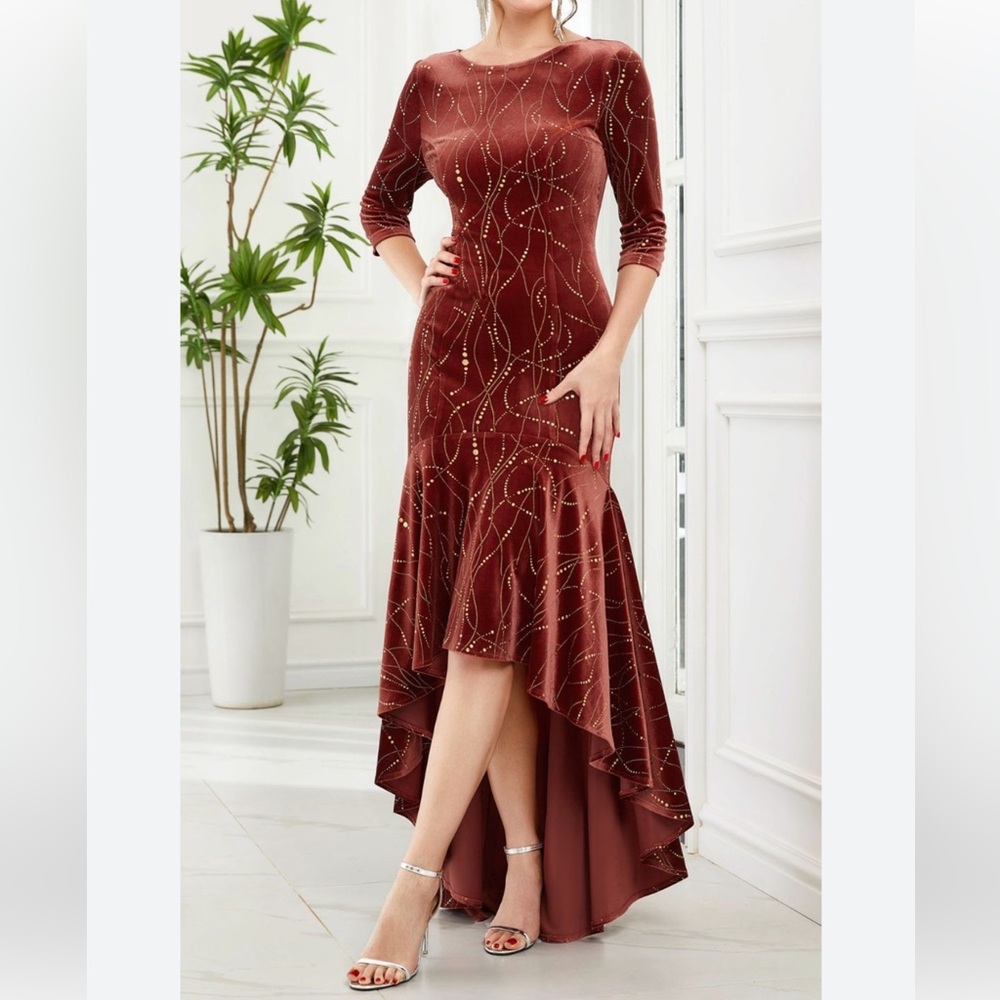 Ever-Pretty Velvet  High Low Dress
